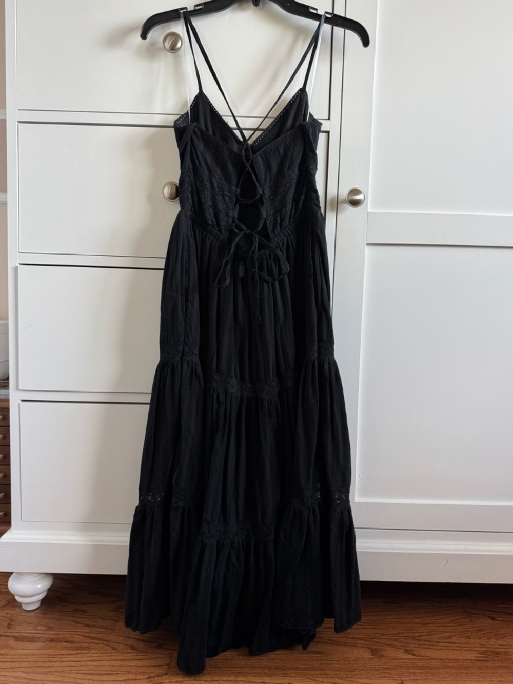 NWOT AE V-Neck Lace Tiered Maxi Dress - Picture 2 of 7